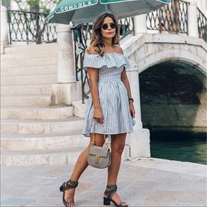 Off the Shoulder Striped Dress